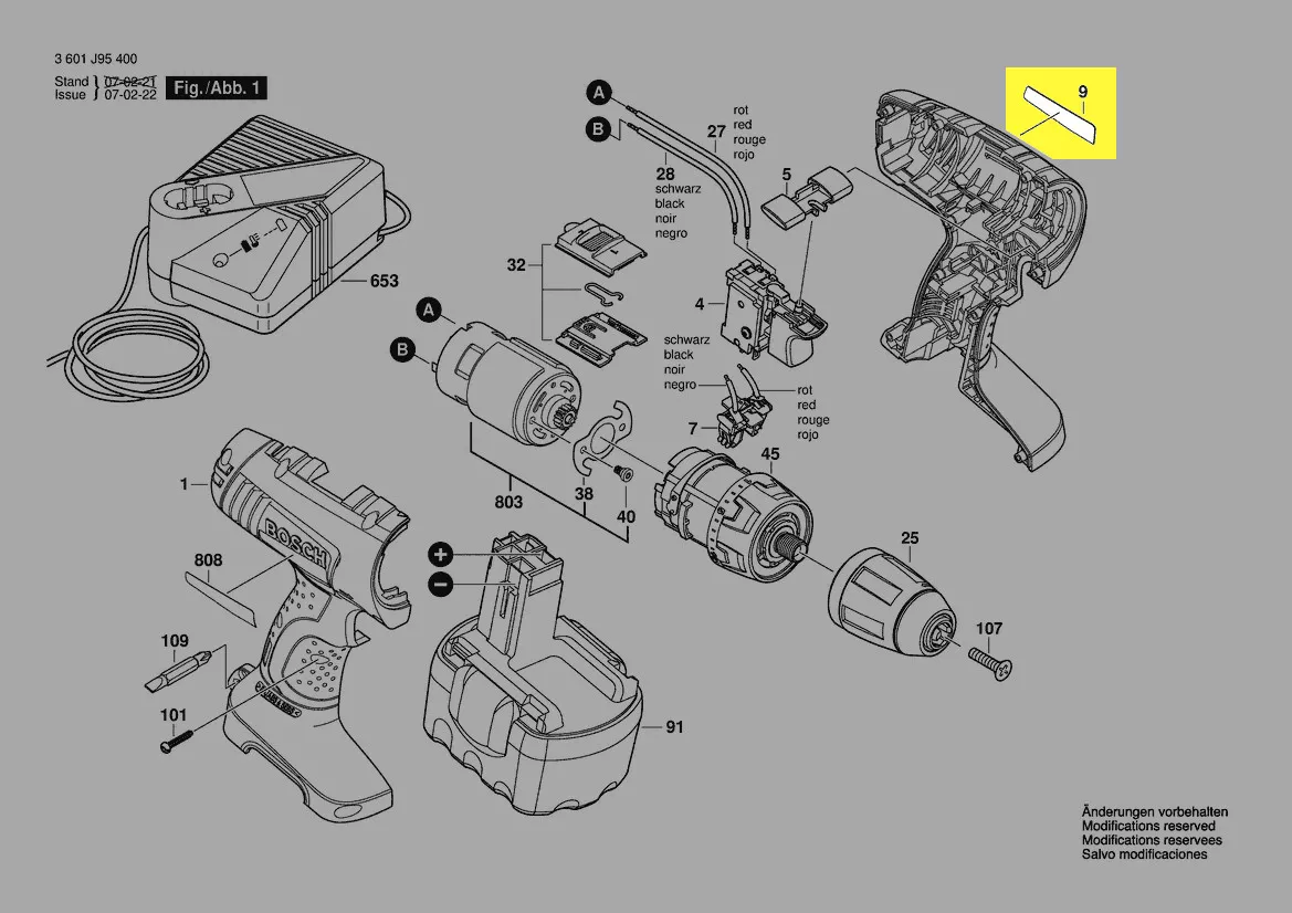 étiquette dénomination réf. 2 609 131 282 Bosch